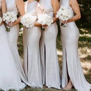 Dessy Collection Champagne Bridesmaid Dress